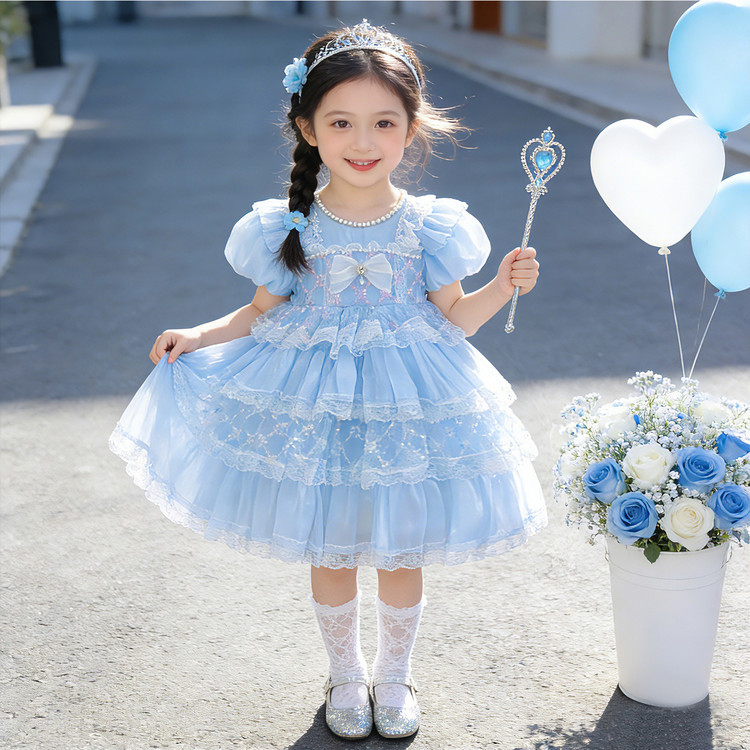 Menina Lolita Elsa vestido de princesa verão 2026 novo estilo de um ano de idade bebê menina elegante vestido de gaze