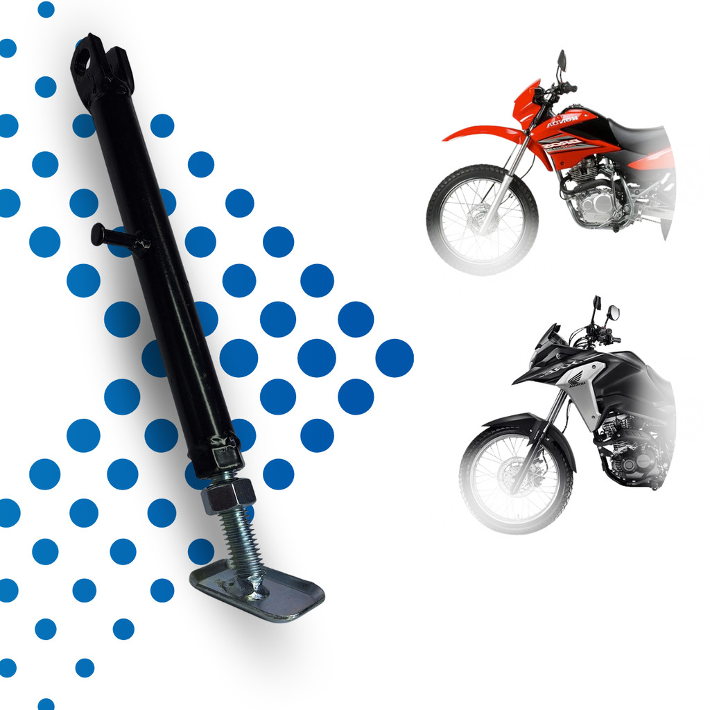 Cavalete Lateral Ajustável Compatível com Honda Bros 125 150 160 e XRE 190 Preto 6151