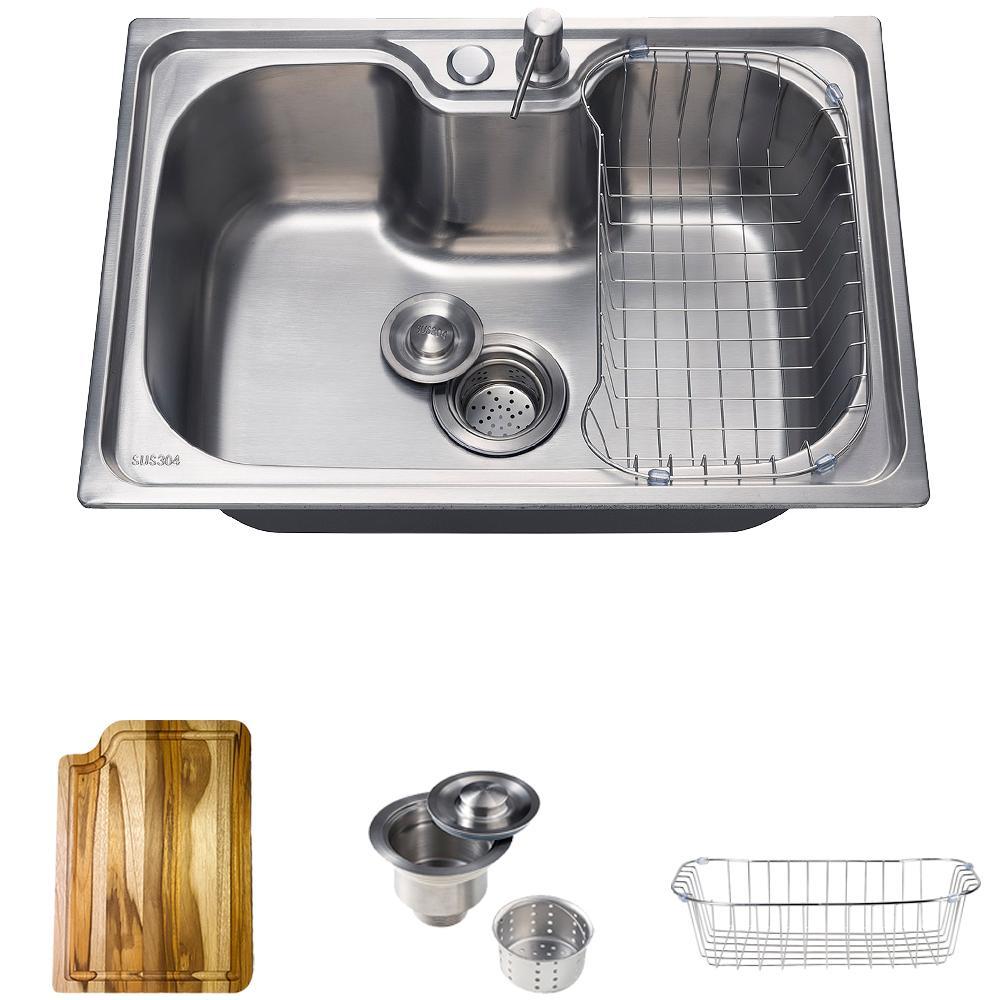 Kit Cuba p/ Cozinha Gourmet Pia Aço Inox 304 com Acessórios e Tábua de Corte Borari Pingoo