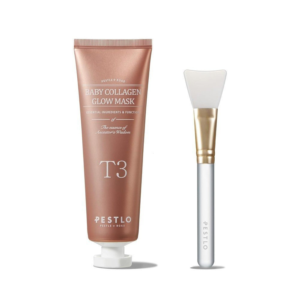 PESTLO Baby Collagen Brightening Face Mask - Korean peel-off facial mask，Comes with a scraper brush，Used to improve skin