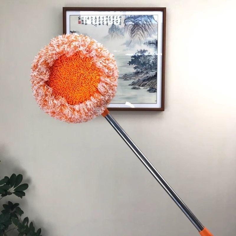Mop Giratório Para Poeira E Teto Com Cabo Longo Ajustável Limpeza Pesada Doméstica