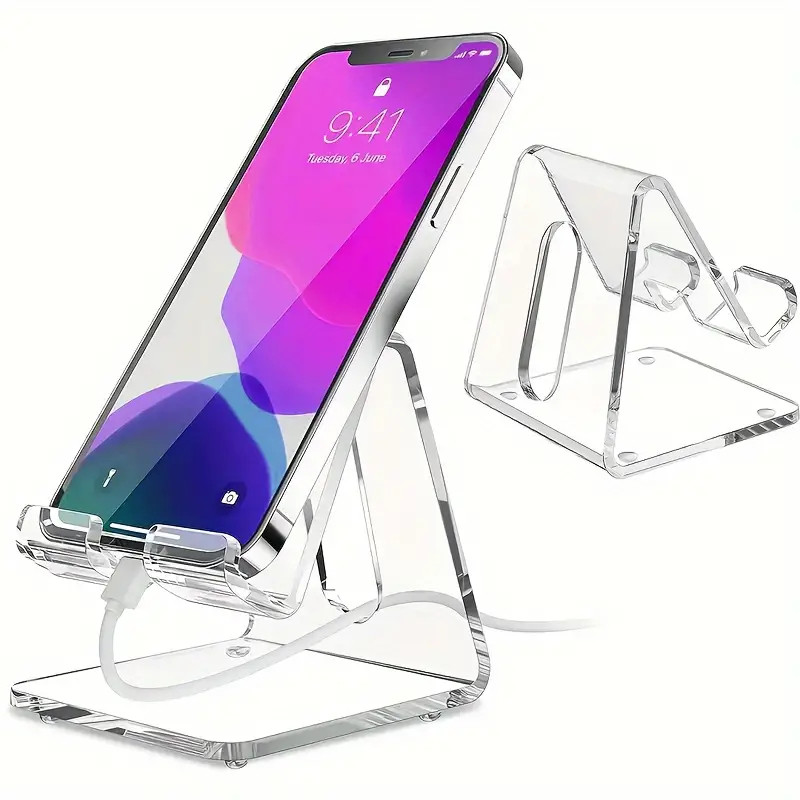 Suporte Em Acrílico P/ Celular Design Premium, Estável e Compatível com Todos os Celulares