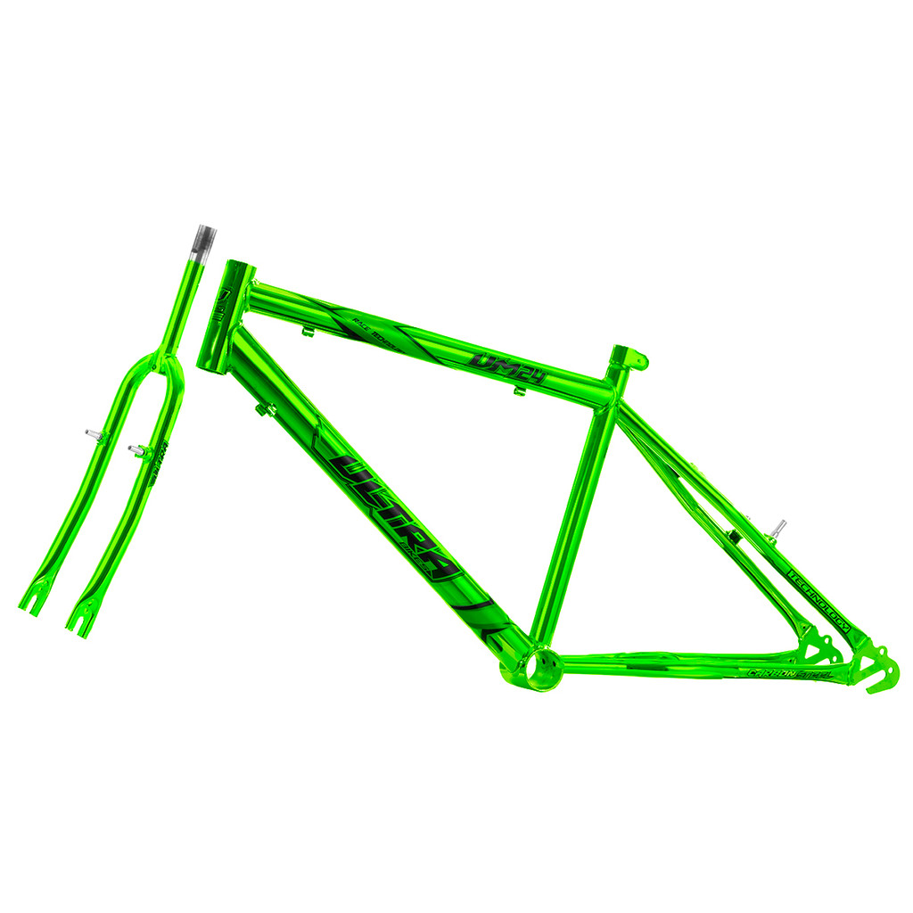 Quadro Para Bicicleta Aro 24 Ultra Bikes Em Aço Carbono Com Garfo Masculina e Feminino Chrome Line