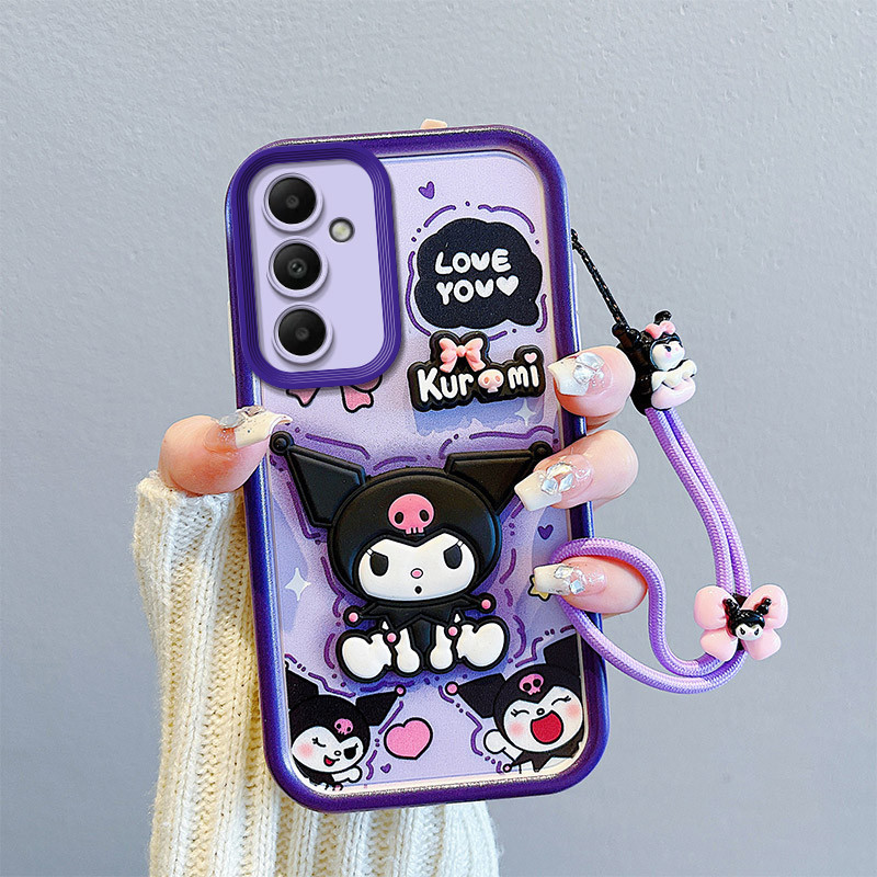 Kawaii 3D Cartoon Kuromi Caso Para Samsung Galaxy A24 A25 A31 A32 A33 A34 A35 A36 A50 A50S A30S A51 A52 A52S A53 A54 A55