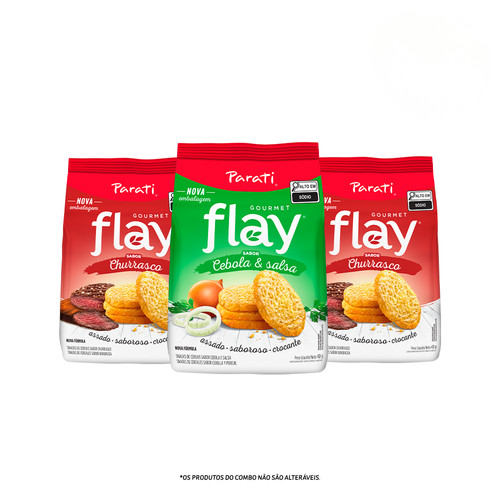 Combo Flay Gourmet Churrasco 40g 2 unidades + Flay Gourmet Cebola e Salsa 40g 1 unidade