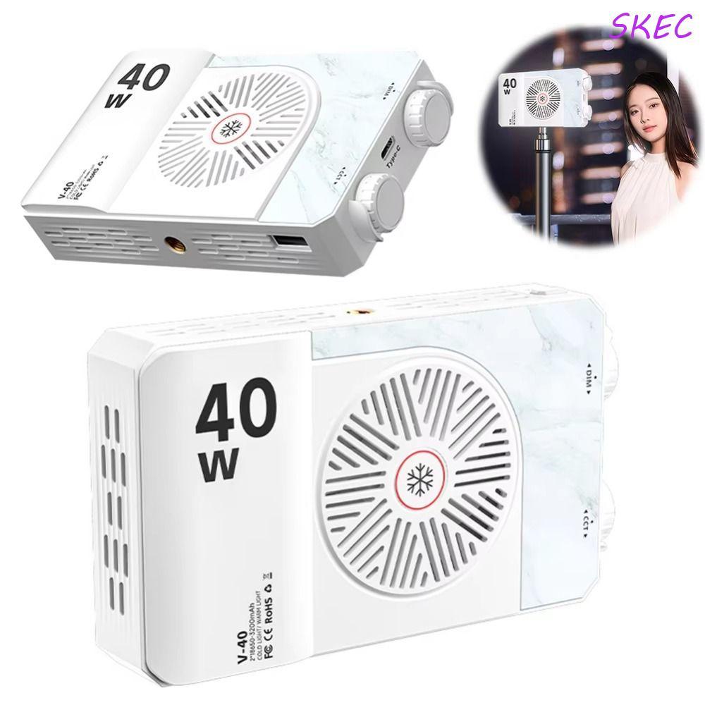 Luz De Câmera LED SKEC , Mini Lâmpada De Vídeo 40W 2800-9000K , Preenchimento Portátil Ajustável FX 8 Modos