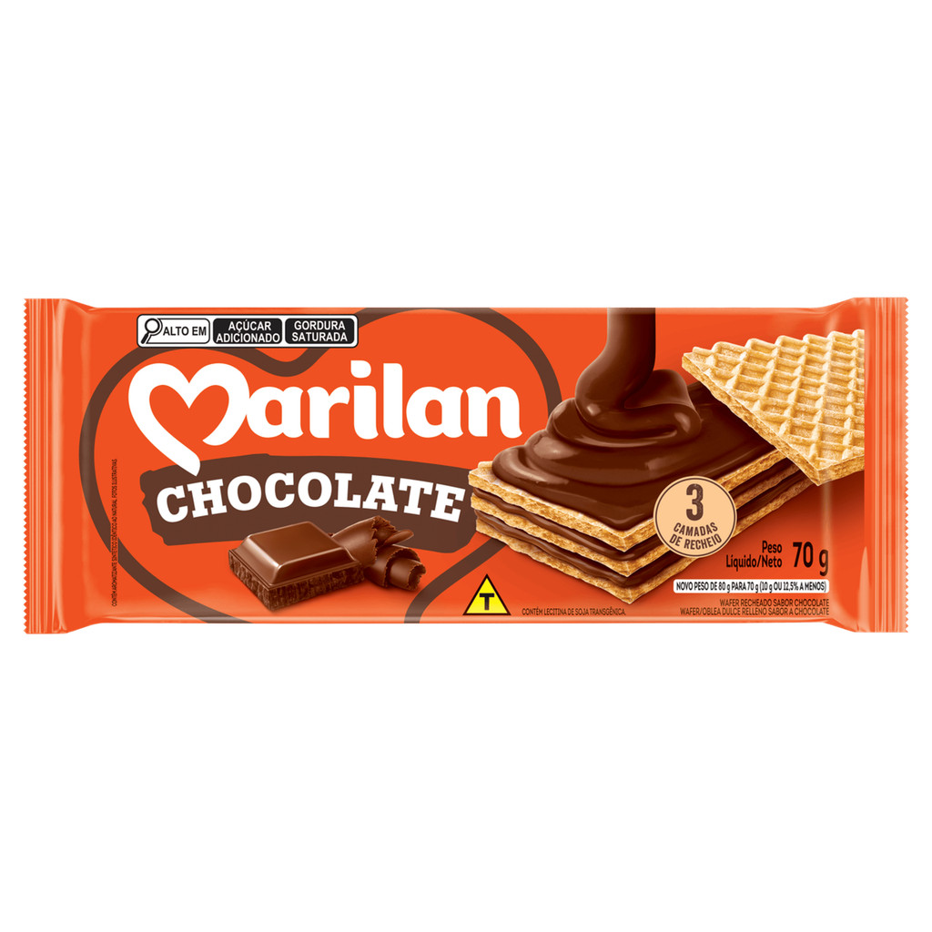 Biscoito Marilan Wafer Chocolate 70g