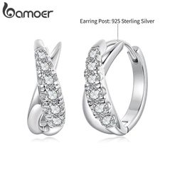 Brincos De Argola Bamoer Crossover Joias Da Moda Para Presente Feminino