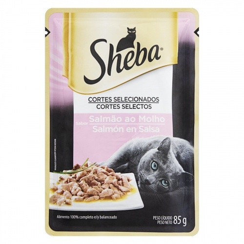Ração Úmida Sheba Sachê Salmão Molho 85g