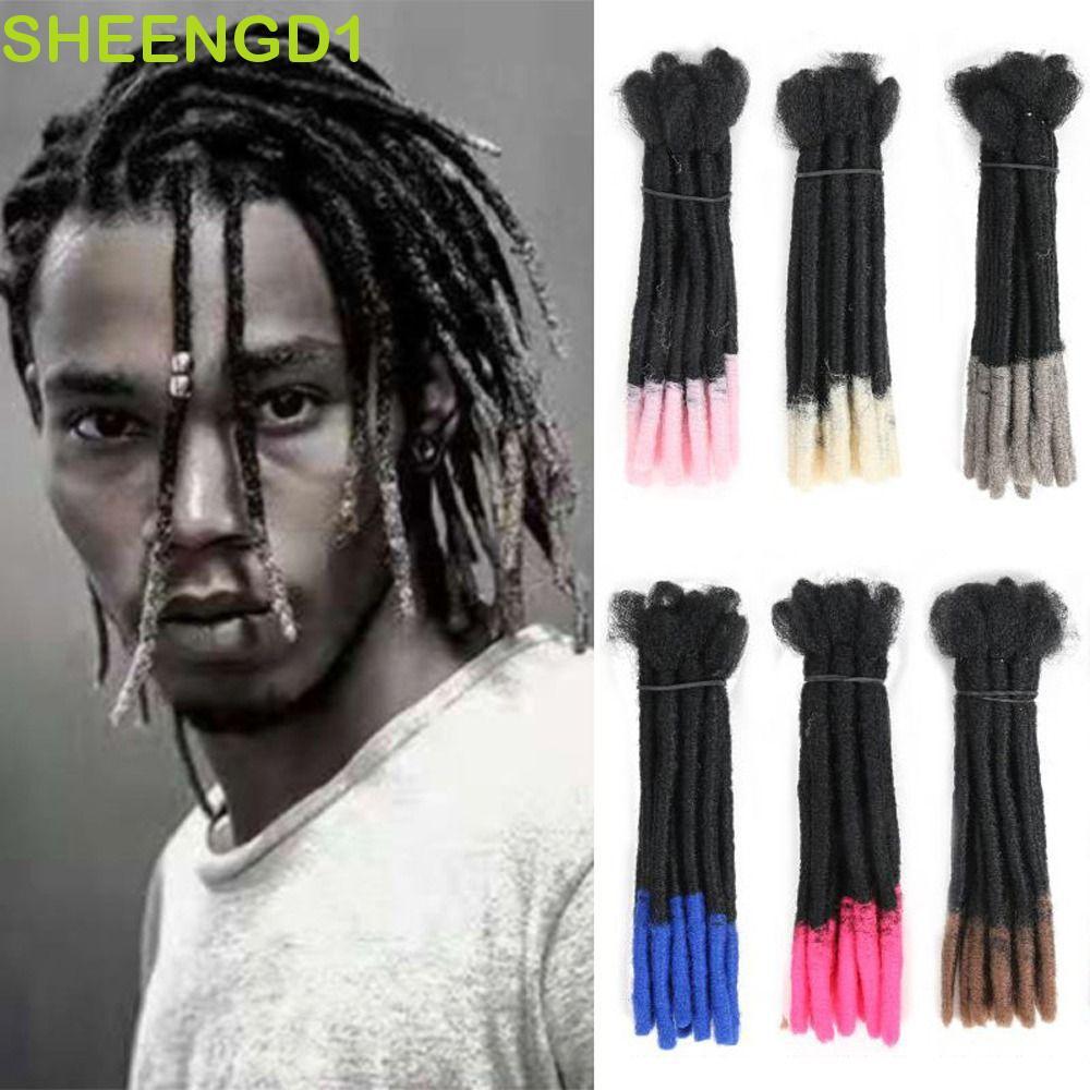 SHEENGD1 1 Peça Dreadlocks Feitos À Mão Cinza Macio Masculino Preto Natural Faça Você Mesmo Loiro Afro Diário Fofo Cresp