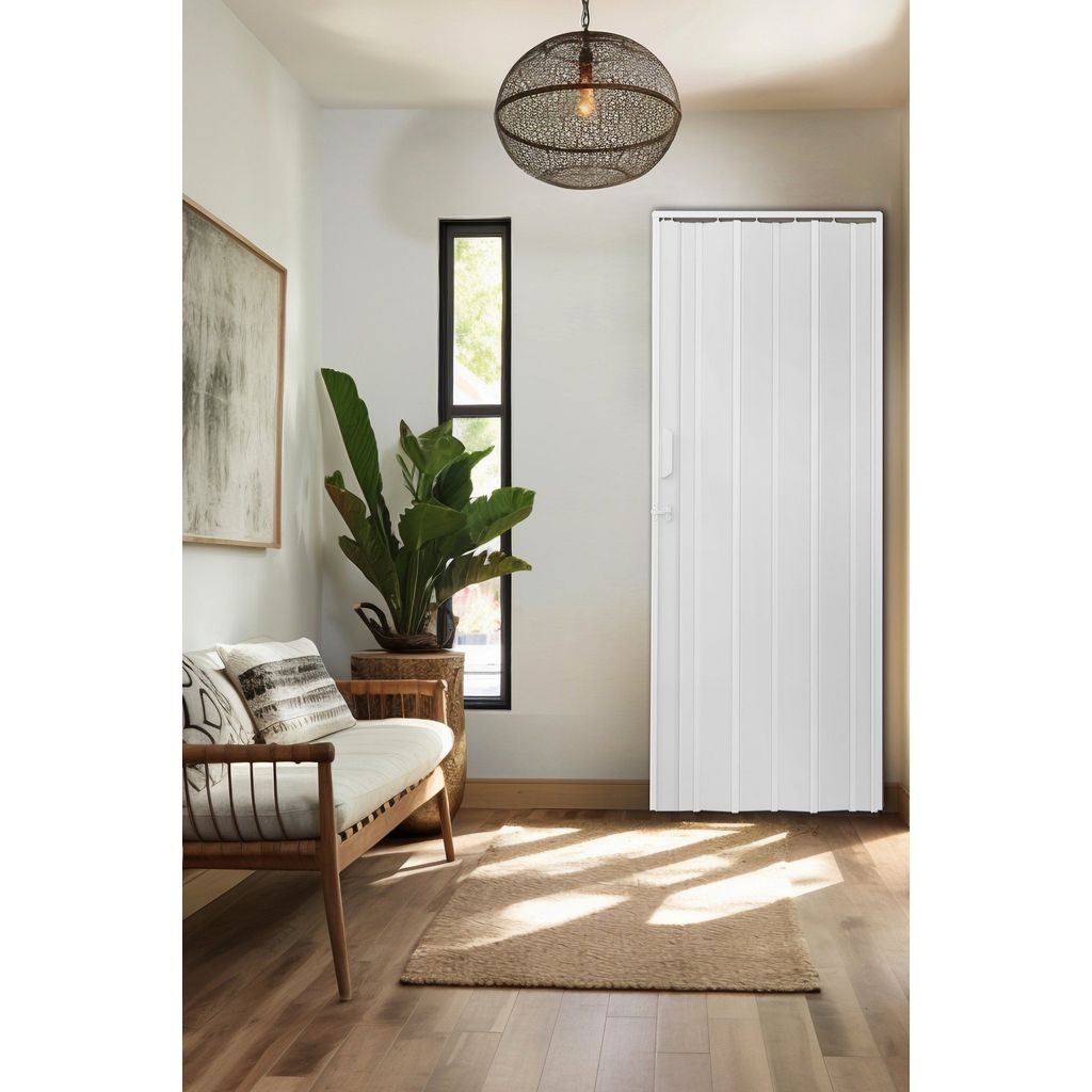 Porta Sanfonada de PVC 210x72cm Gelo Bariri Eko Premium Gelo