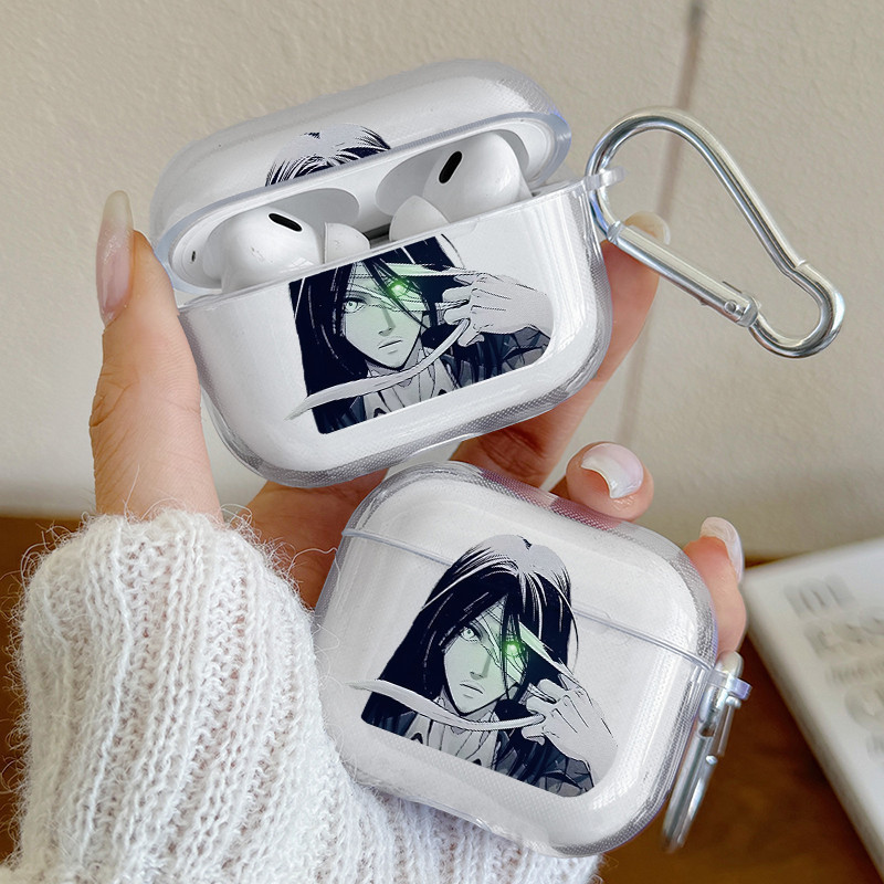Capa para Fones de Ouvido Attack on Titan (Anime Japonês) para AirPods Pro/2 com Chaveiro, Capa Protetora Macia para Air