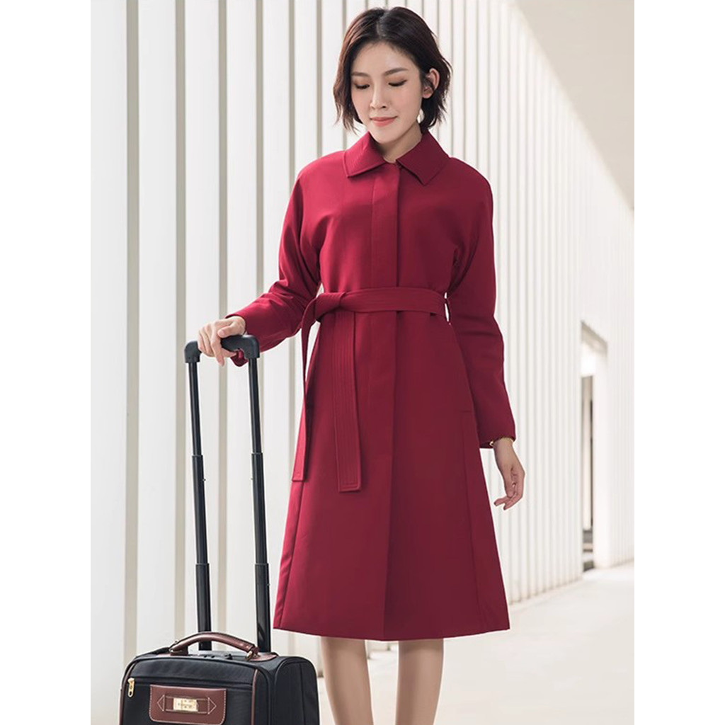 National Airlines Aviation Atendente Blusão Profissional Desgaste Feminino Comprimento Médio Temperamento High-End All-M