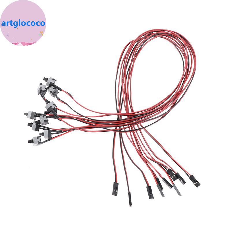 Artglococo 10pcs50cm Cabo Interruptor De Botão Liga/Desliga Para Interruptores De PC De Reinicialização BR