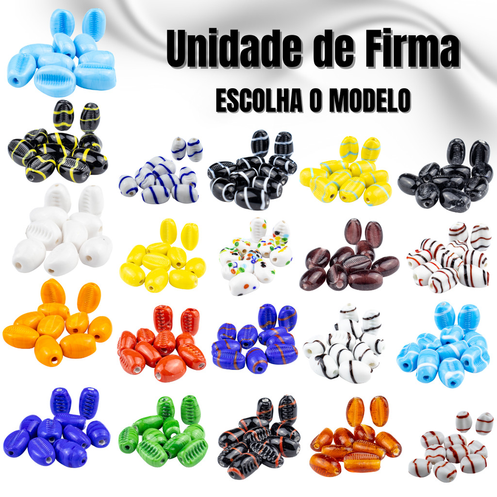 Unidade Firma em Murano Búzios 22mm para Guias – Escolha