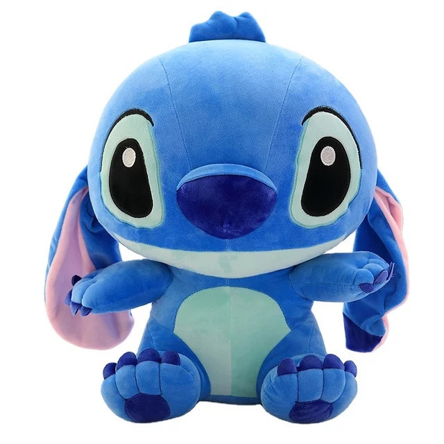 Novidade - Lilo e Stitch de Pelúcia 45cm Gigante Original Importado Disney Stich Azul e Angel Rosa Fofo Dormir Brinquedo