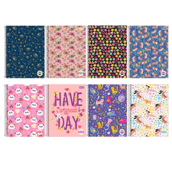 Caderno espiral capa dura universitário 10x1 160 folhas Pepper Feminino Tilibra