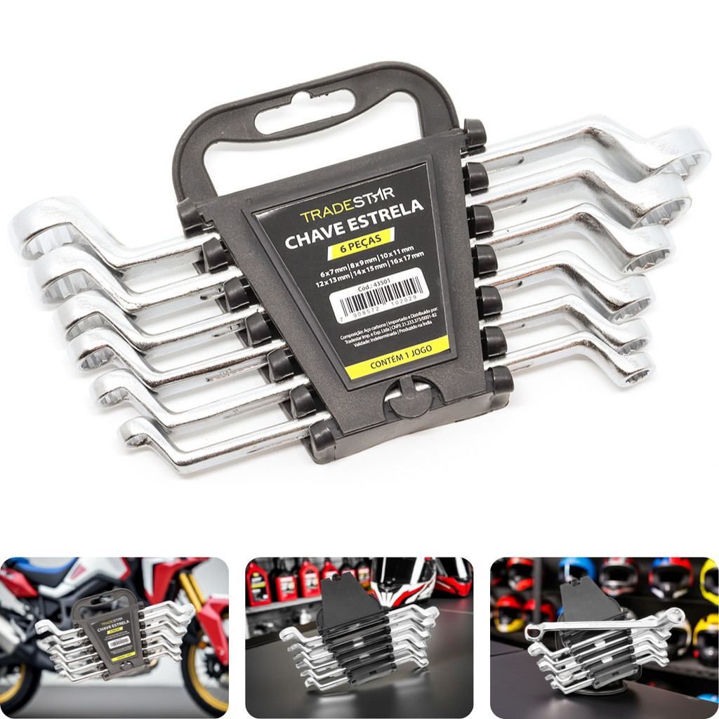 Jogo Chave Estrela 6 - 17 mm 6 Peças Aço Carbono Tradestar em Oferta na Shopee