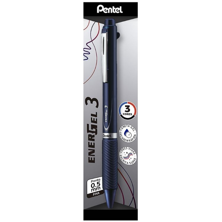 Caneta Energel 3 M.Color 0.5mm Azul CP/BLC35CX PENTEL
