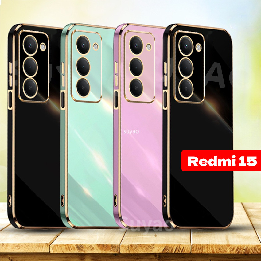 Para Redmi 15 5G 4G 2025 Capa De Telefone Cor Sólida Invólucro Simples Redmi15 Moldura Banhada Soft Shell Proteção Fina em Oferta na Shopee