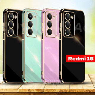 Para Redmi 15 5G 4G 2025 Capa De Telefone Cor Sólida Invólucro Simples Redmi15 Moldura Banhada Soft Shell Proteção Fina em Oferta na Shopee