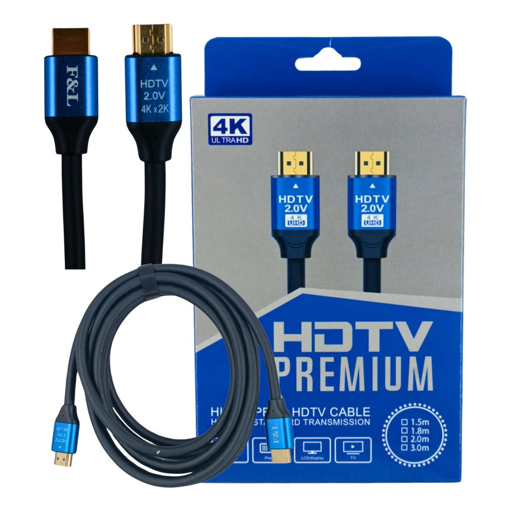 Cabo Hdmi 2.0 3 Metros 4k Blindado - Conectores 24k Gold em Oferta na Shopee