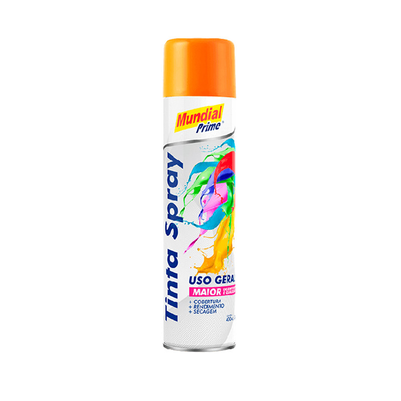 Tinta Spray Laranja Brilhante 400ml Mundial Prime - Ae01000071
