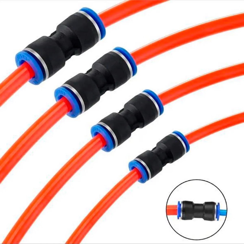 Detalhes do Kit 80 Conectores Pneumáticos Retos Encaixe Rápido Tubos Mangueiras Bomvink BOM-5538