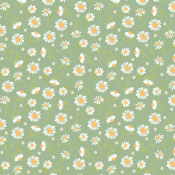 Tecido Tricoline Campo De Margaridas Verde 100% Algodão Qualidade Superior Patchwork Cozinha Chic