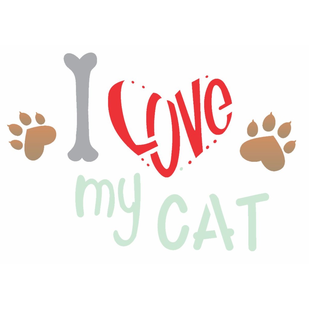 Stencil OPA 15x20 2209 Pet I Love My Cat