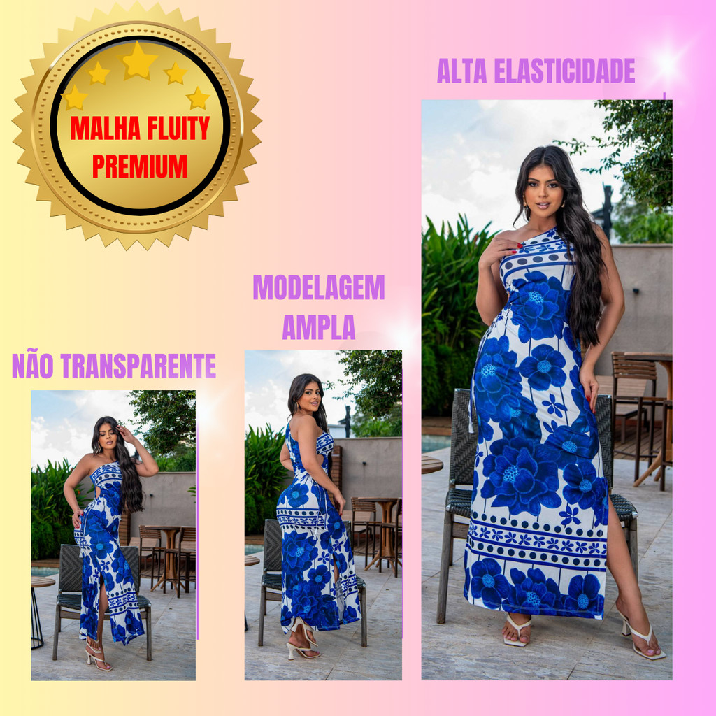 Vestido Longo Ombro a Ombro Ciganinha Jamily Florido Coladinho Blogueira Casual Modinha Premium
