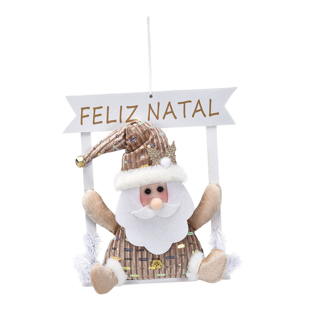 Placa C/ Boneco Natalino 29x26cm em Poliéster Wincy