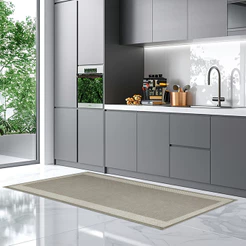 Tapete de Cozinha 50x140cm Multi Kacyumara Gold Bege Antiderrapante Emborrachado Área Gourmet