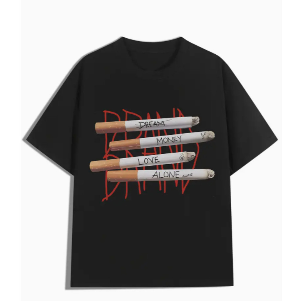 Bonito Camiseta Estampada Estilo Hip-hop Com Arte De Cigarro, Camiseta Masculina De Algodão Macia E Confortável