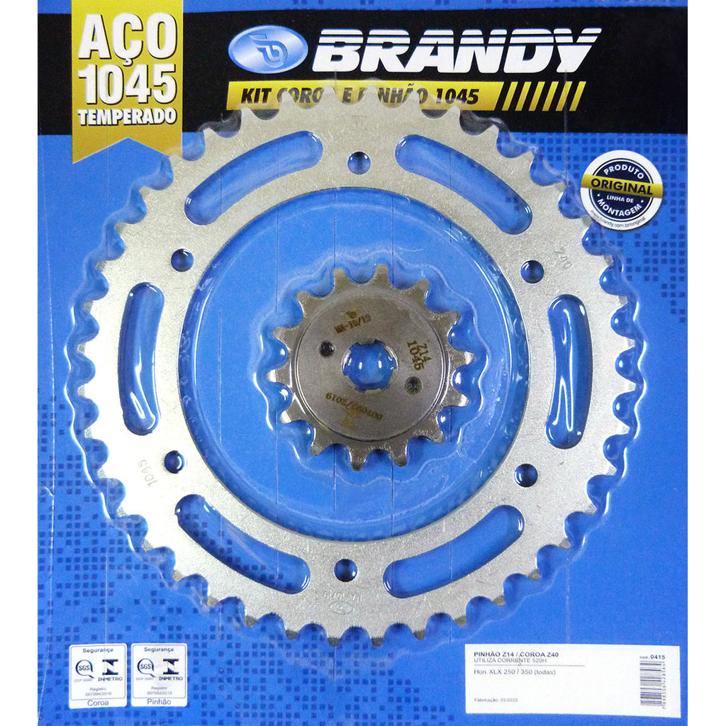 Kit Relação Honda XLX 250 / 350 Brandy - Sem Corrente