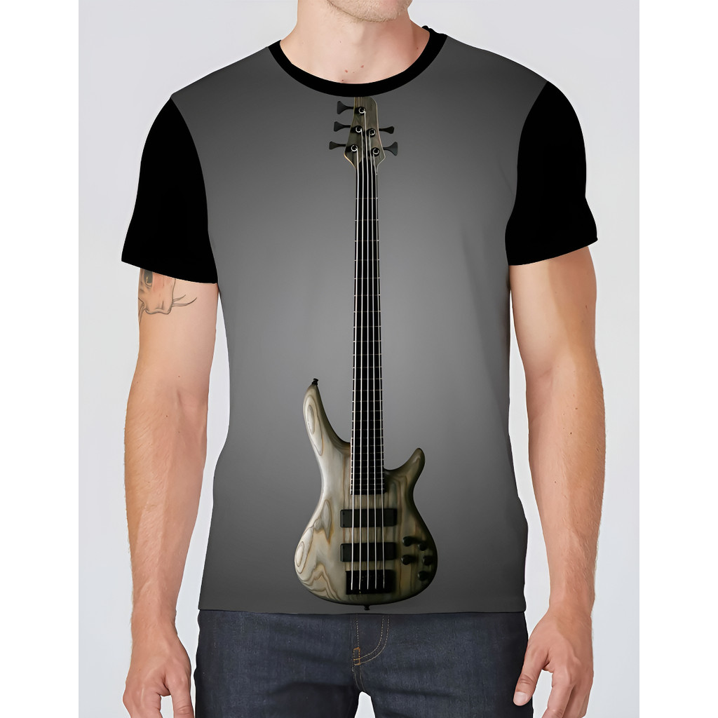 Camisa Camiseta Instrumento Musical Contra Baixo 2