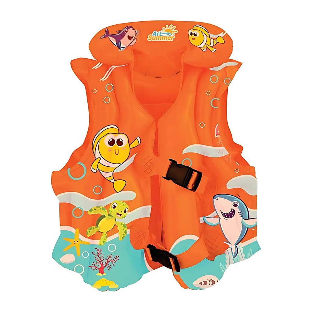 Colete Inflável Estampado Fundo do Mar Praia Piscina 45X40cm