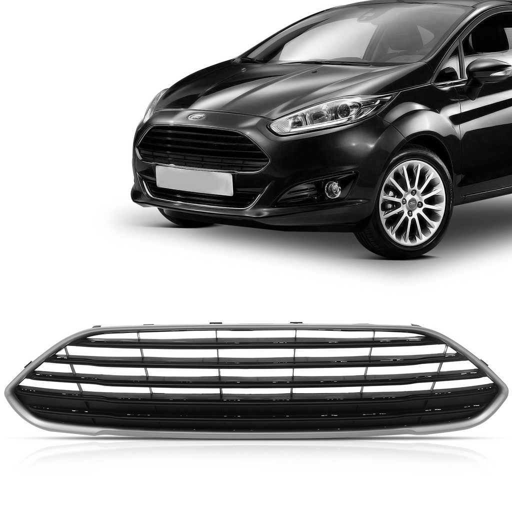 Grade Dianteira New Fiesta 2014 2015 2016 2017 2018 Com Friso Preto
