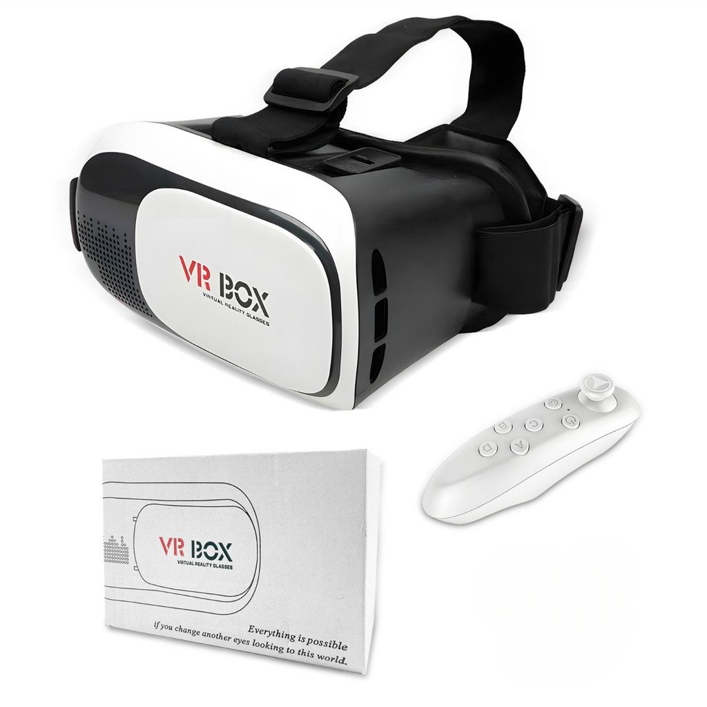 Óculos VR Box Realidade Virtual 3D para Celular | Headset VR com Controle Bluetooth | Compatível Android e iPhone em Oferta na Shopee