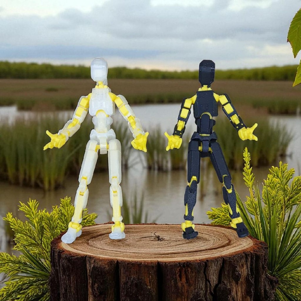 Kit 02 Bonecos 100% Articulado Dummy 13 Brinquedo Manequim 14cm DESMONTADO Transparente/Amarelo + Preto/Amarelo em Oferta na Shopee