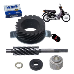 Kit Engrenagem Biz 100 1998/2005 (com Pinhão E Motriz) Ww3