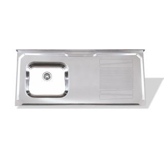 Pia Cozinha Standard 120cm c/ Cuba Esquerda Inox Durável Resistente Manchas p Louça Pesada