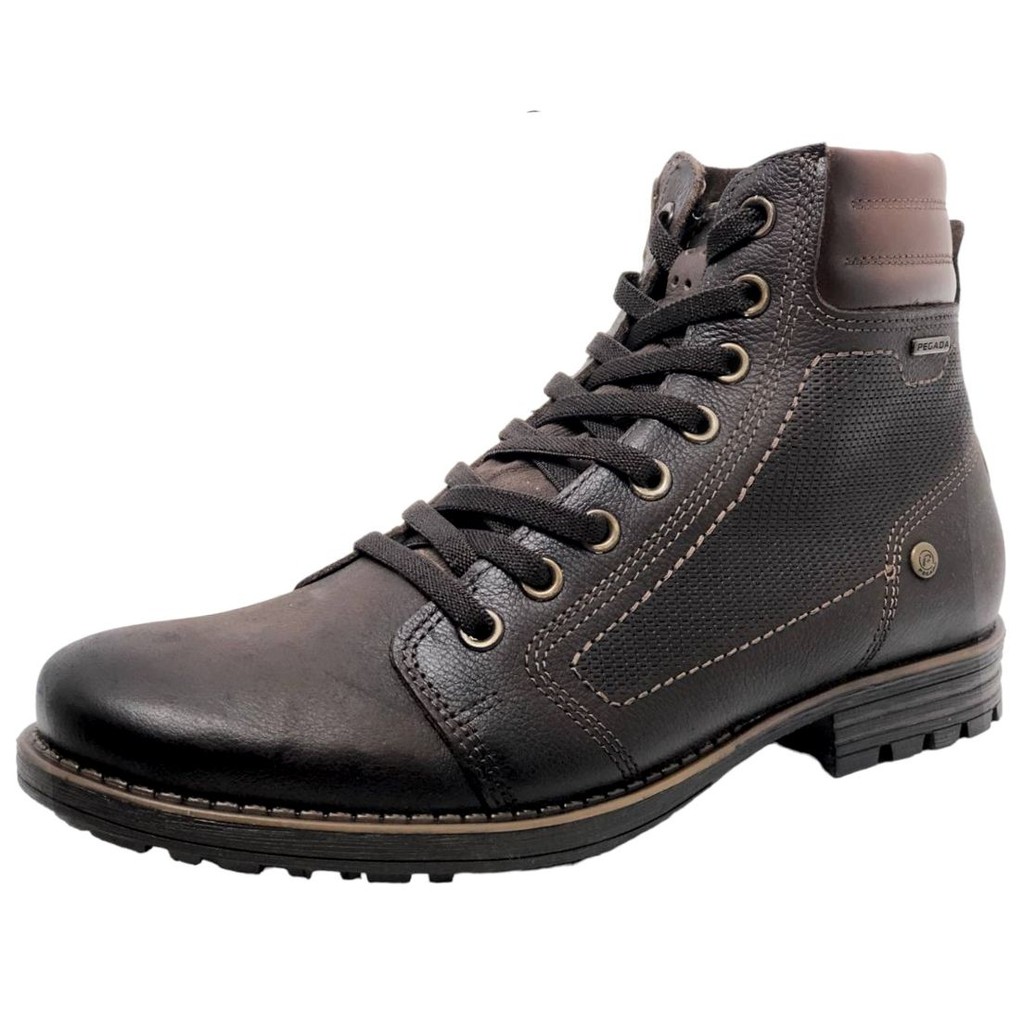 Coturno Masculino Adventure Couro Conforto Pegada