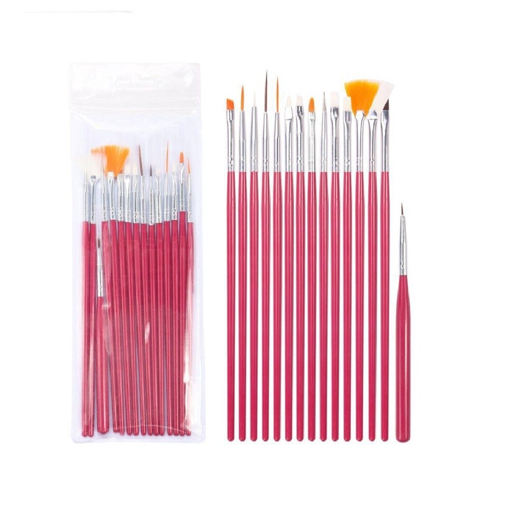 Kit 15 Pincéis Decoração Unhas Nail Art Pincel Profissional