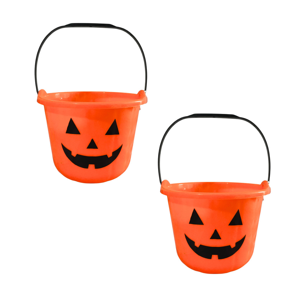 Kit 2x Baldes Dia das Bruxas Hallowen Grande 19cm Popper