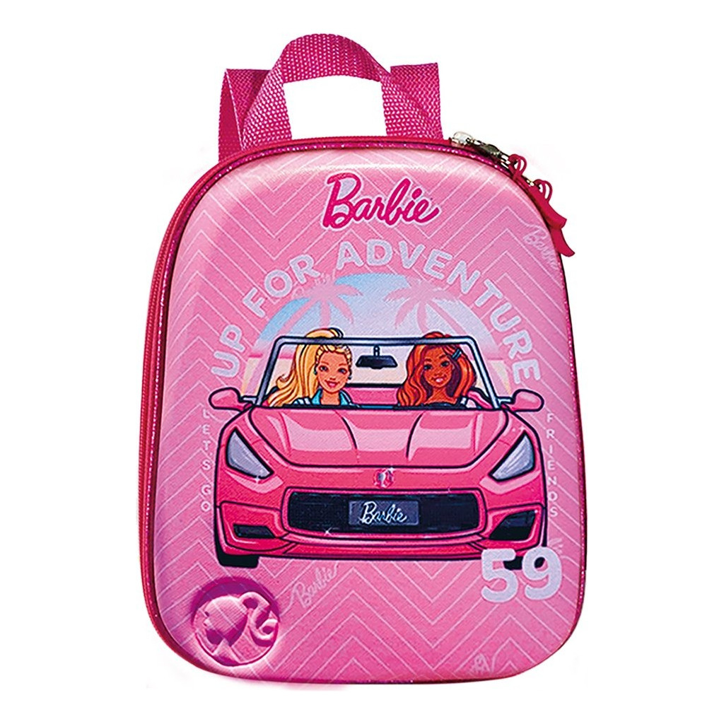 Mochila Escolar Infantil Barbie Conversível Tamanho P - Rosa