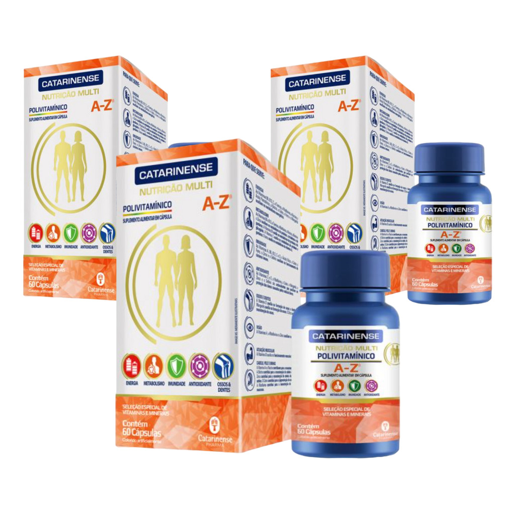 Kit 3 Suplemento Polivitamínico Multi A-Z C/60 – Catarinense