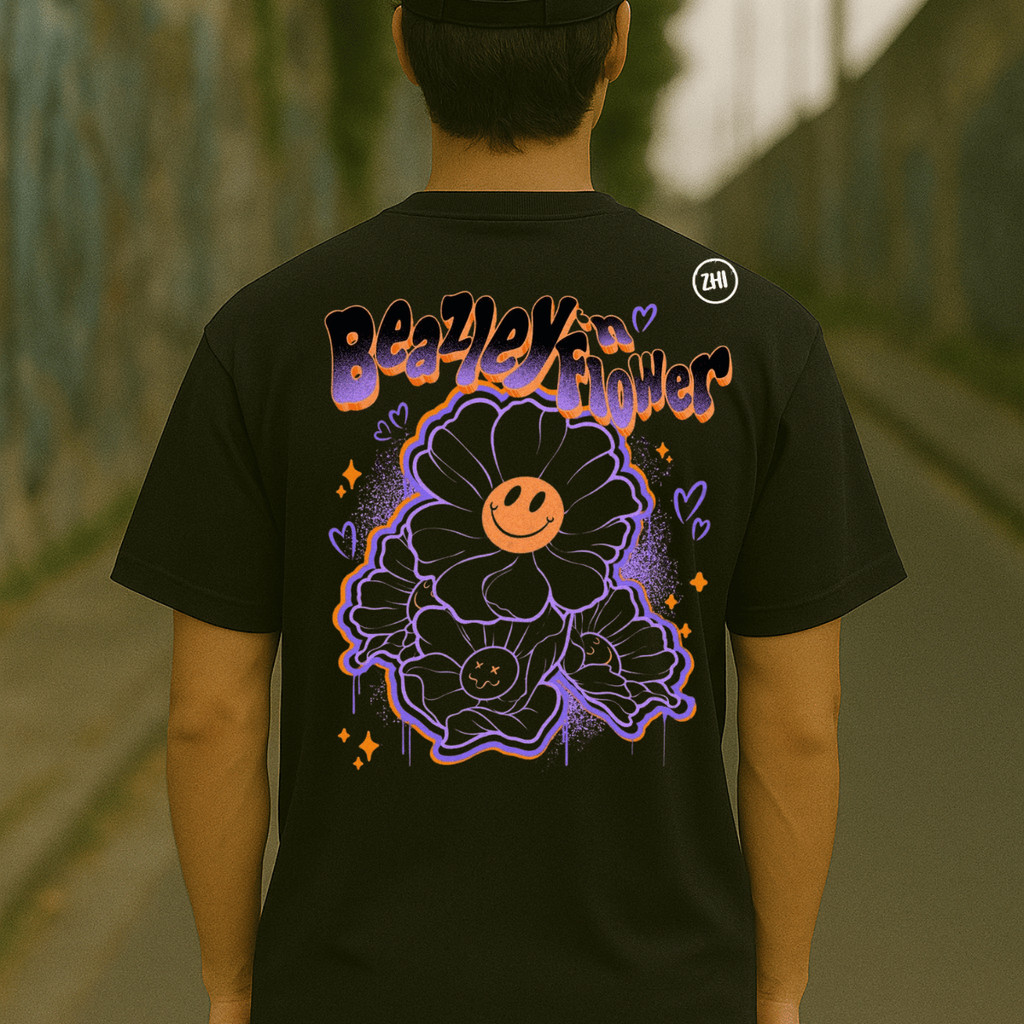 Blusa Flor Paz Unissex Algodão Premium Oversized Streetwear Casual Urban Wear Slim Moda Atual Conforto