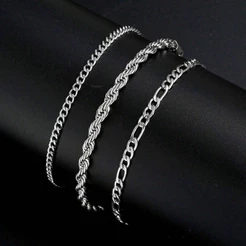 3 Pulseiras Aço Inox 316l
