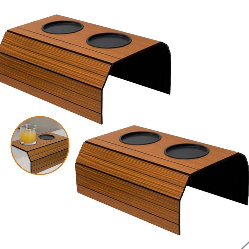 Suporte Para Sofá Kit 2 Bandeja Porta Copos Braço Sofá Casa Decoração Esteira